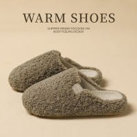 Lamb fleece cotton slippers for women's autumn and winter 2026 new style home indoor warmth thick-soled woolen slippers for men's winter thumbnail 2