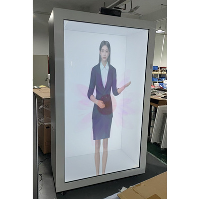 85寸透明柜触摸一体机 AI数字人虚拟主播讲解可对接Deepseek互动