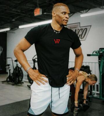 快船队威少篮球短袖夏季美式t恤速干投篮服运动训练健身跑步上衣