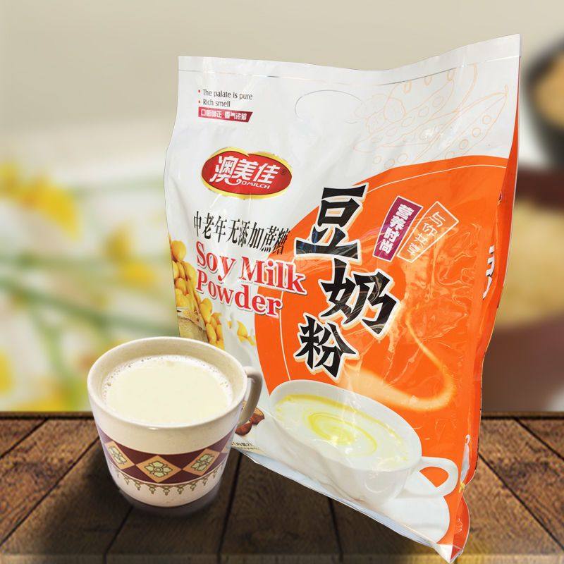中老年加钙豆奶粉营养无蔗糖独立小包豆浆粉老年人健康早餐冲饮