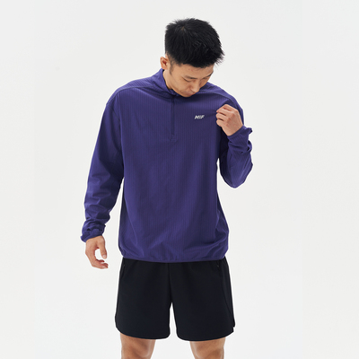 FUTURE MAKER 立领半拉链5A抗菌速干反光拼接裁剪运动休闲长袖T恤