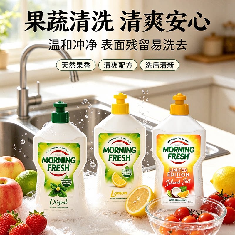 【好物体验专享】澳洲MorningFresh洗洁精超浓缩家用洗涤剂3瓶