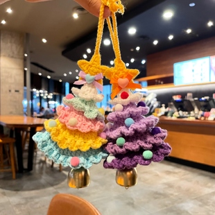 钩织圣诞树摆件2026新款diy成品圣诞节装饰品桌面挂件创意车包挂