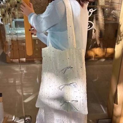 othe Caee「蝶语独白」亮片温柔蝴蝶结手提包女原创大容量单肩包3