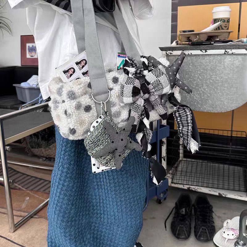 Mirenbu波点羊羔毛手提包 灰色帆布秋冬毛绒,箱包皮具/热销女包/男包,时尚帆布包,淘宝优惠券,粉丝福利购,淘宝优惠卷