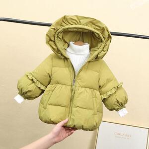 巴拉巴拉女童加厚羽绒服冬季纯色新款公主风宝宝儿童冬装韩版连帽