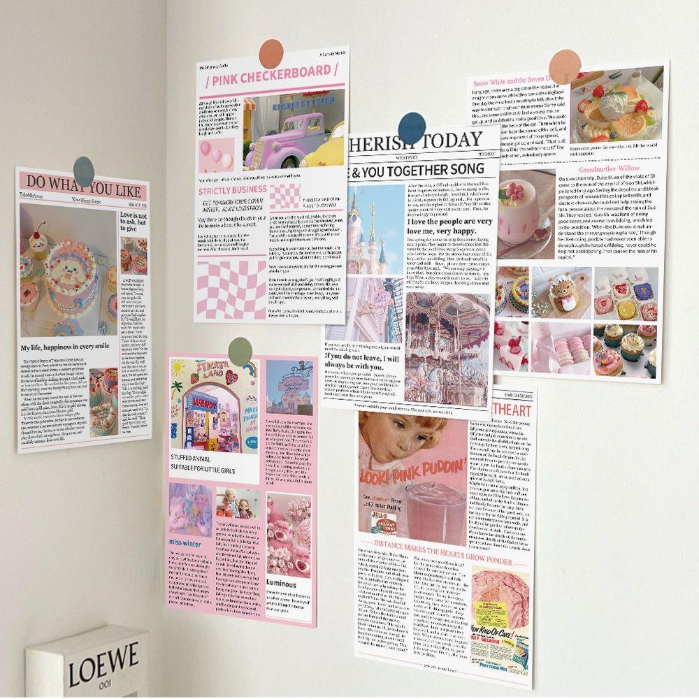 10张ins风美式粉色记忆卡片墙贴家居室内墙面装饰背景拍照素材卡