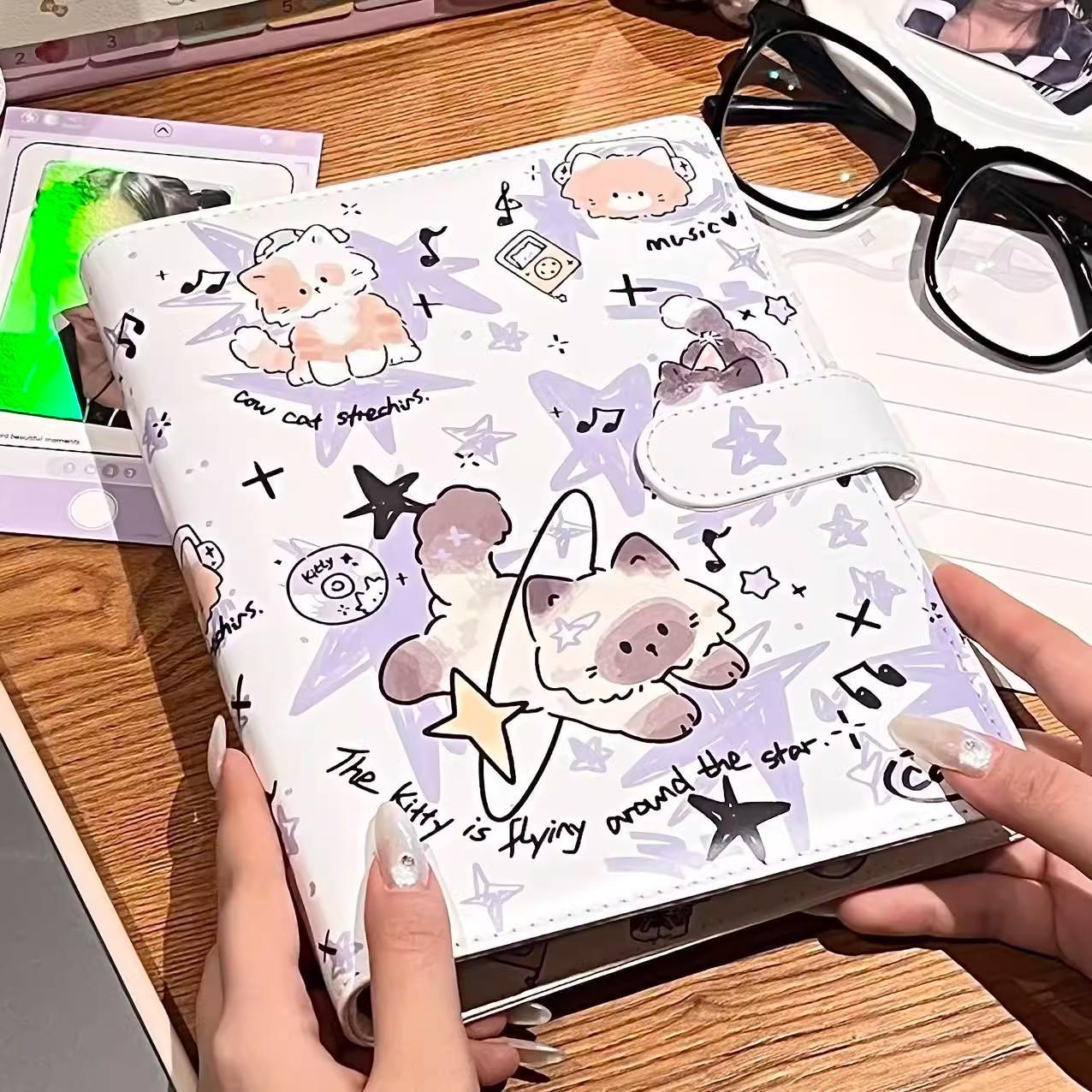 原版明星小猫Pu皮革A5卡片相册小红书同款高价值防水追星收藏相册