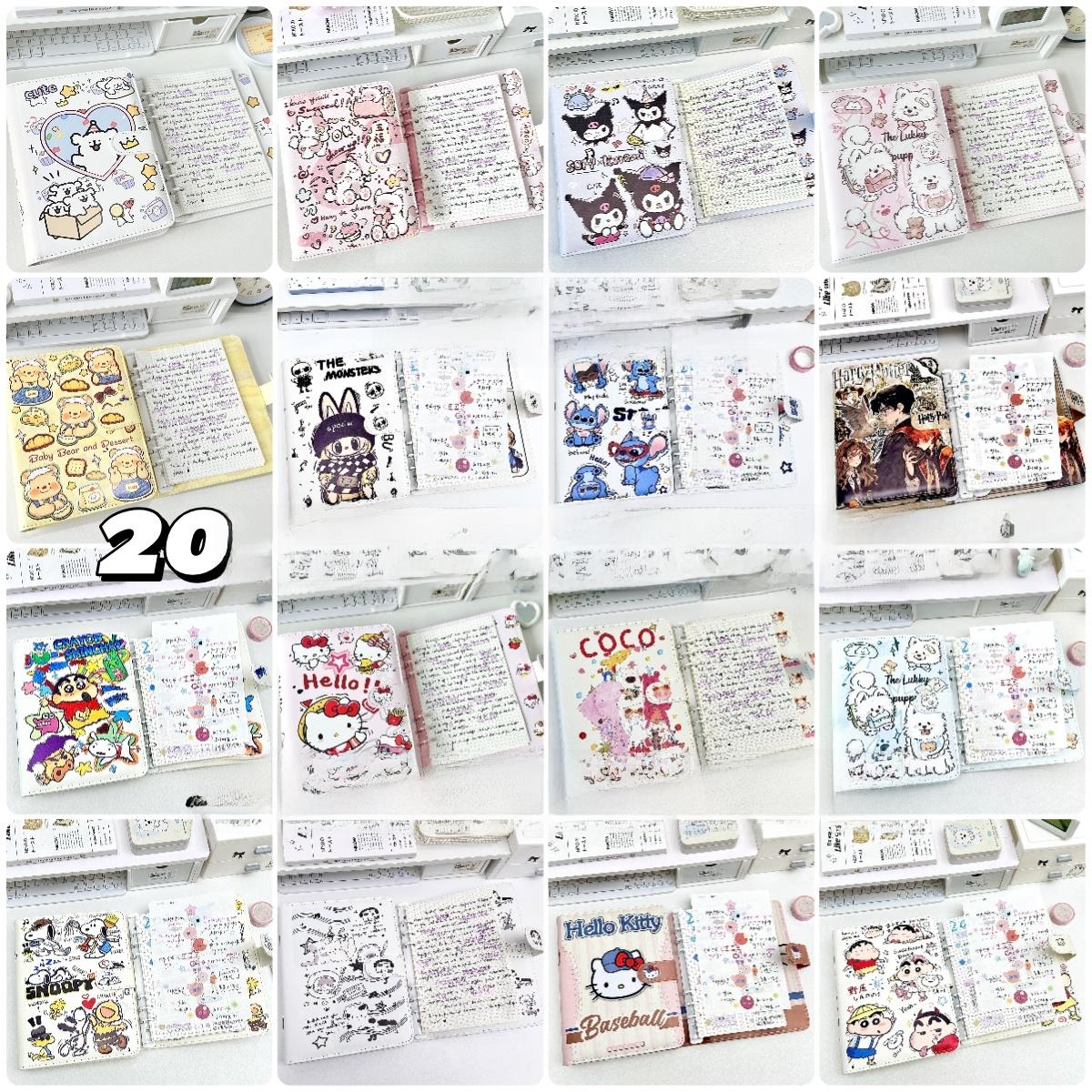 可爱的卡通高颜值A5Pu软皮活页笔记本大收藏磁性笔记本初中生和小