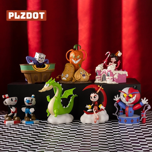 PLZDOT正版 潮玩周边玩具摆件生日礼物 茶杯头大冒险周边系列盲盒