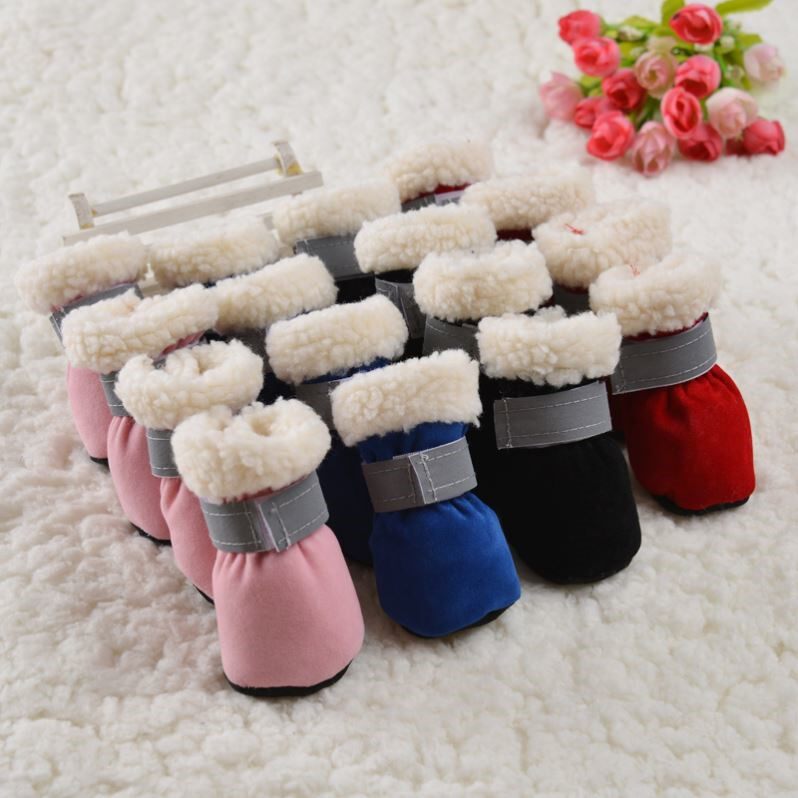 狗狗鞋子泰迪鞋一套4只比熊法斗鞋套软底小狗小型犬宠物四季通用