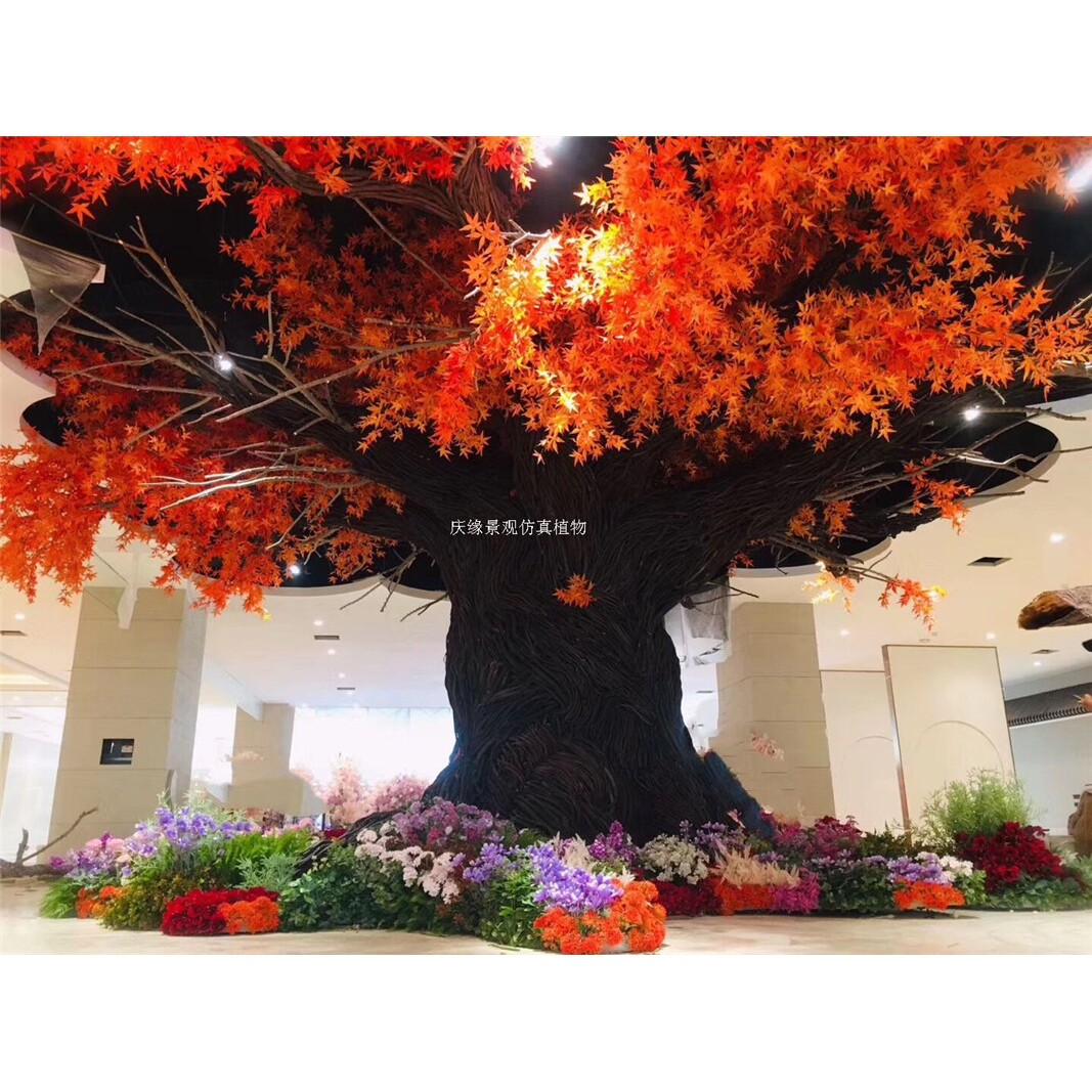 仿真枫树摆设各大商场乐园展会装饰景观美国假红枫树人造红枫树