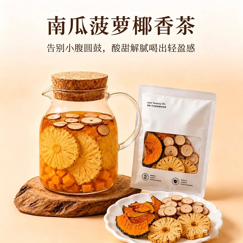 南瓜菠萝五指毛桃椰香茶高钾水