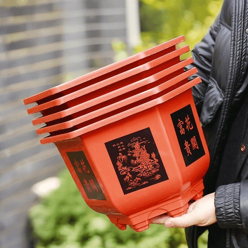 便宜特价包邮加厚六角花盆加厚树脂古风塑料花盆绿萝栽果树盆