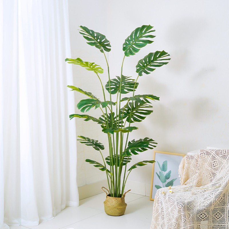 北欧仿真叶子客厅装饰植物造景大型盆栽拍摄室内落地家居摆件假