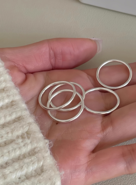 EmoPluto「韩系简约」单圈细戒指女极简风小众设计感简约清冷配饰