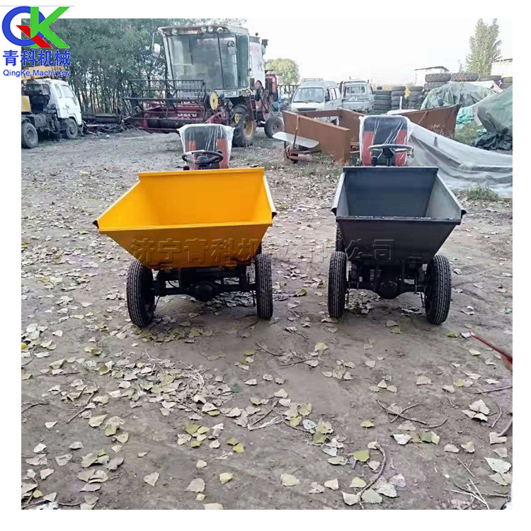 四轮座驾式电动拉灰车 电动砂浆运输小推车 0.4方工程电动装卸车