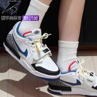 大童 Jordan Legacy 312 运动轻便低帮女码篮球鞋白蓝 FV8117-141