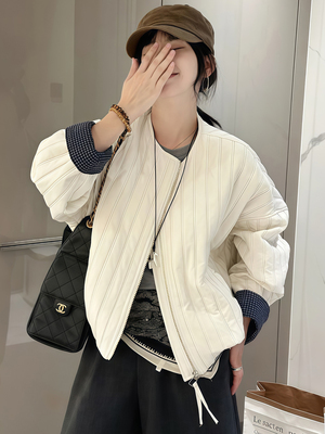 短款棒球服夹棉外套女2025新款今年流行爆款高级感小个子轻薄棉服