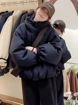 高级感冲锋衣夹棉厚外套女款2025秋冬新款超好看小个子时尚薄棉服