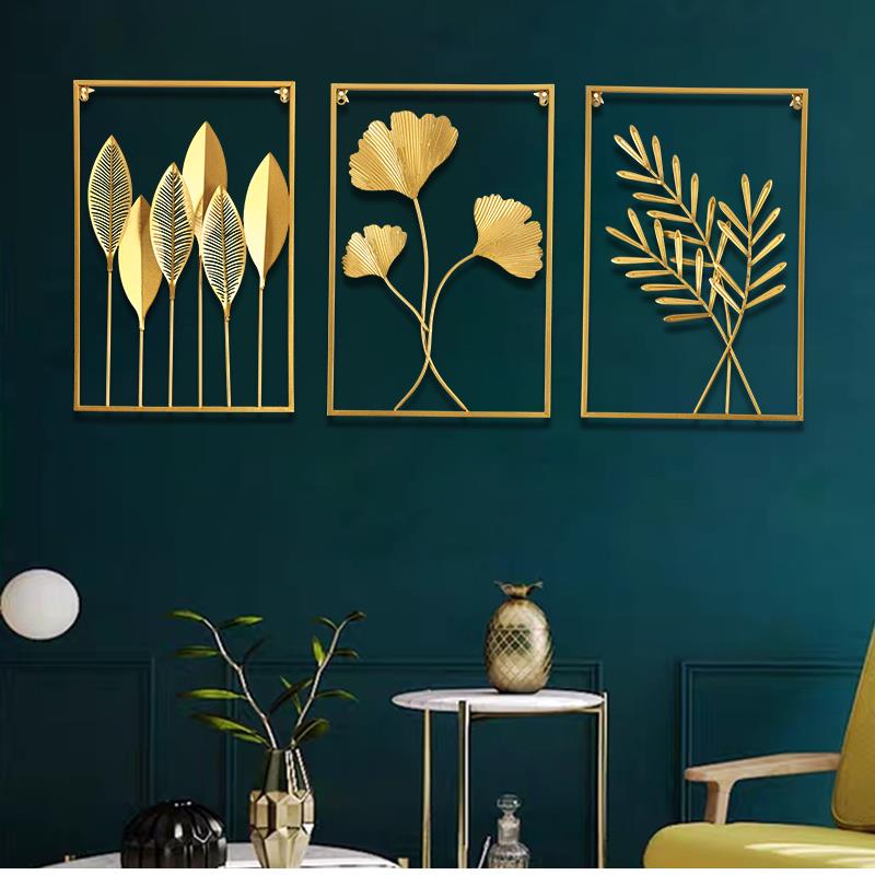 铁艺客厅家居金属叶子墙面装饰品轻奢玄关壁挂沙发背景墙挂饰