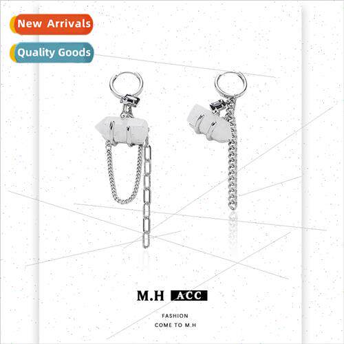 Ice crystal resin chain earrings female sweet cool simple ea