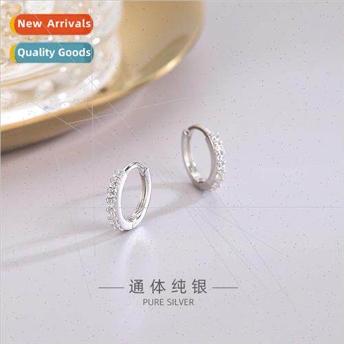 s925 silver Korea diamond circle earrings earrings fashion s