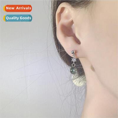 Drilling Green Ghost Stone Earrings Vintage Earrings Commute