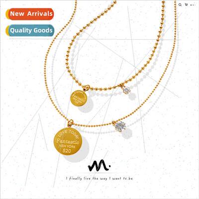 Korea ins tide round sign letter pendant necklace radiant si