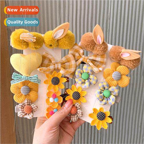 Korea children flowers cute rabb flowers hair clips girls ba