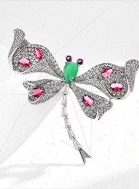 Europe elegant exquise retro dragonfly coat brooch anti-trav