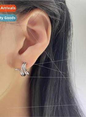 Wave Snake Ear Clips Europe Earrings Fashion Gold Plated Twi