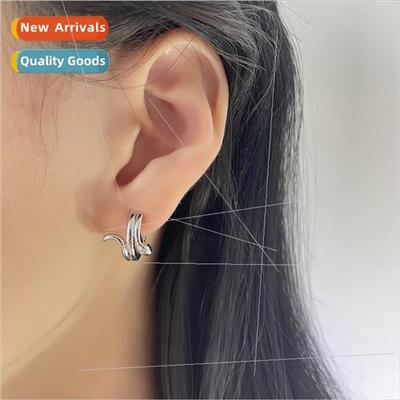 Wave Snake Ear Clips Europe Earrings Fashion Gold Plated Twi