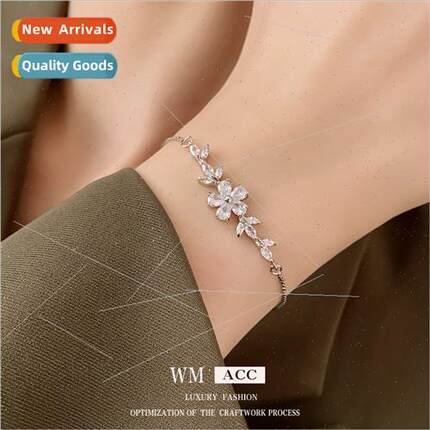 mple Zirconia Flower Pull-Out Bracelet Fashion Hundred HJewe