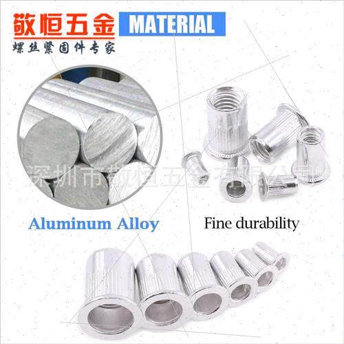110pcs M3M4M5M6M8M10 Aluminum Flat Head Rivet Screw Rivet Nu