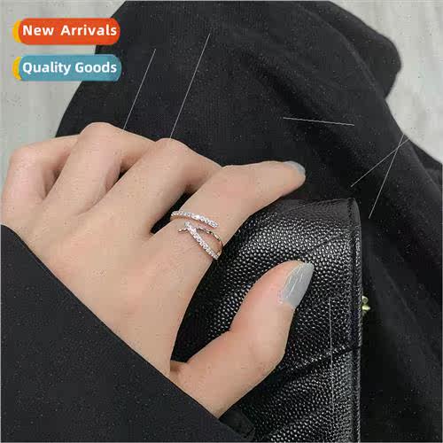 Fashion cold light ring female adjustable samlined set diamo