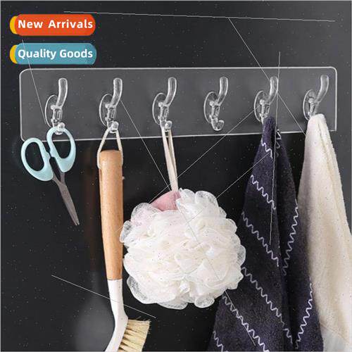 No-hole six rows hooks strong sticker -marking wall-mounted