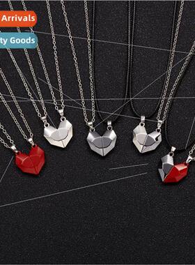 Couple Necklace Fashion Black Whe Wishing Stone Couple Splic