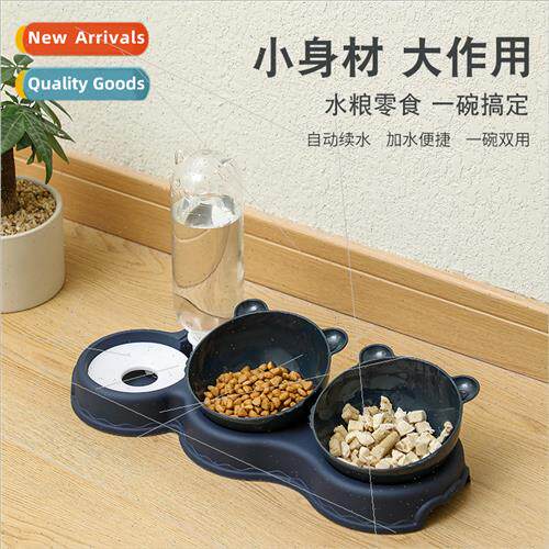Pet Bowl Plastic Dog Bowl Double Bowl Automatic Drinking Ant