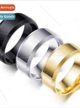 Europe ins tanium steel ring 8mm glossy ring simple men hund