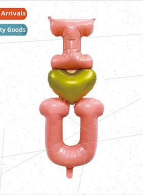 amese Pink I love you Balloon Proposal Wedding Room Decorati
