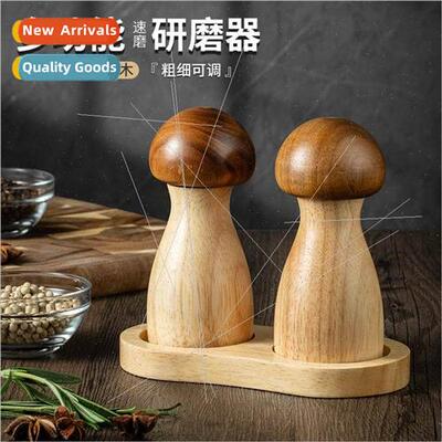 Creative Mushroom Pepper Grinder Acacia Oak Pepper Mill Soli