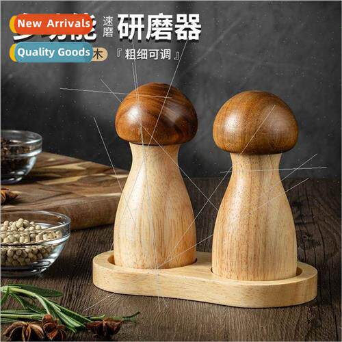 Creative Mushroom Pepper Grinder Acacia Oak Pepper Mill Soli