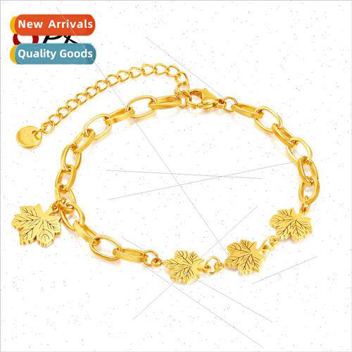 Europe fashion stainless steel small leaves jewelry simple v