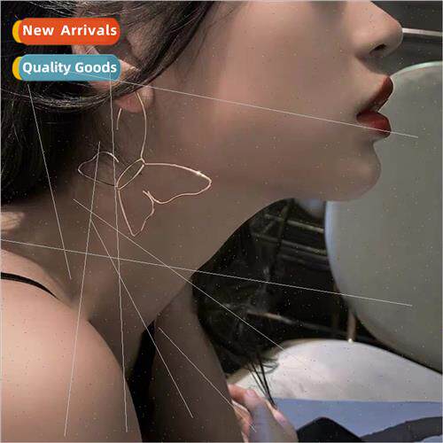 ins Europe super hot fun minimalist earrings butterfly line