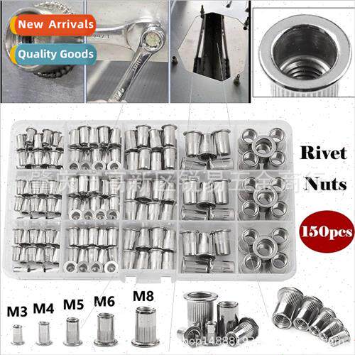 150pcs boxed Aluminum alloy flat head threaded rivet nut Riv