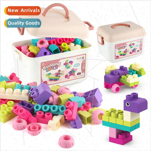 Children assembled large particles soft rubber blocks can be
