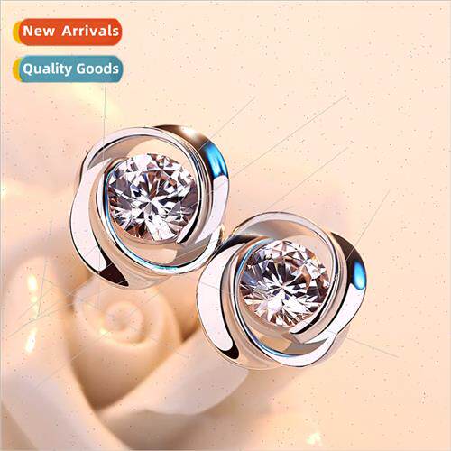 s925 silver flower earrings Korea fashion flower couple acce