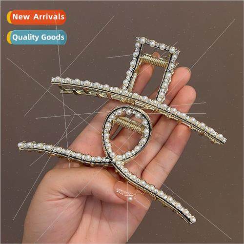 Full diamond grab clip female back head plate hair simple hu