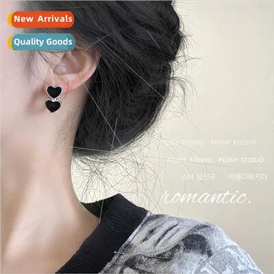 Black earrings female small hundred wh earrings 2022 new tid